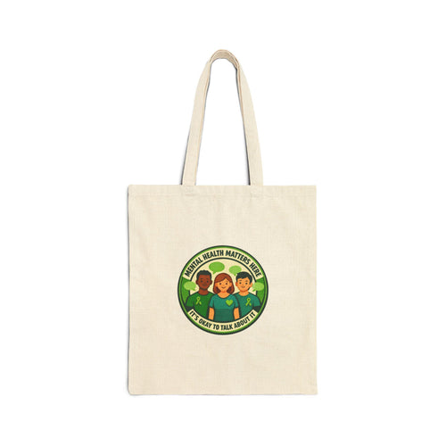 Copy of Mental Health Matters Tote | Wear Green, Awareness Ribbon, Be Kind Canvas