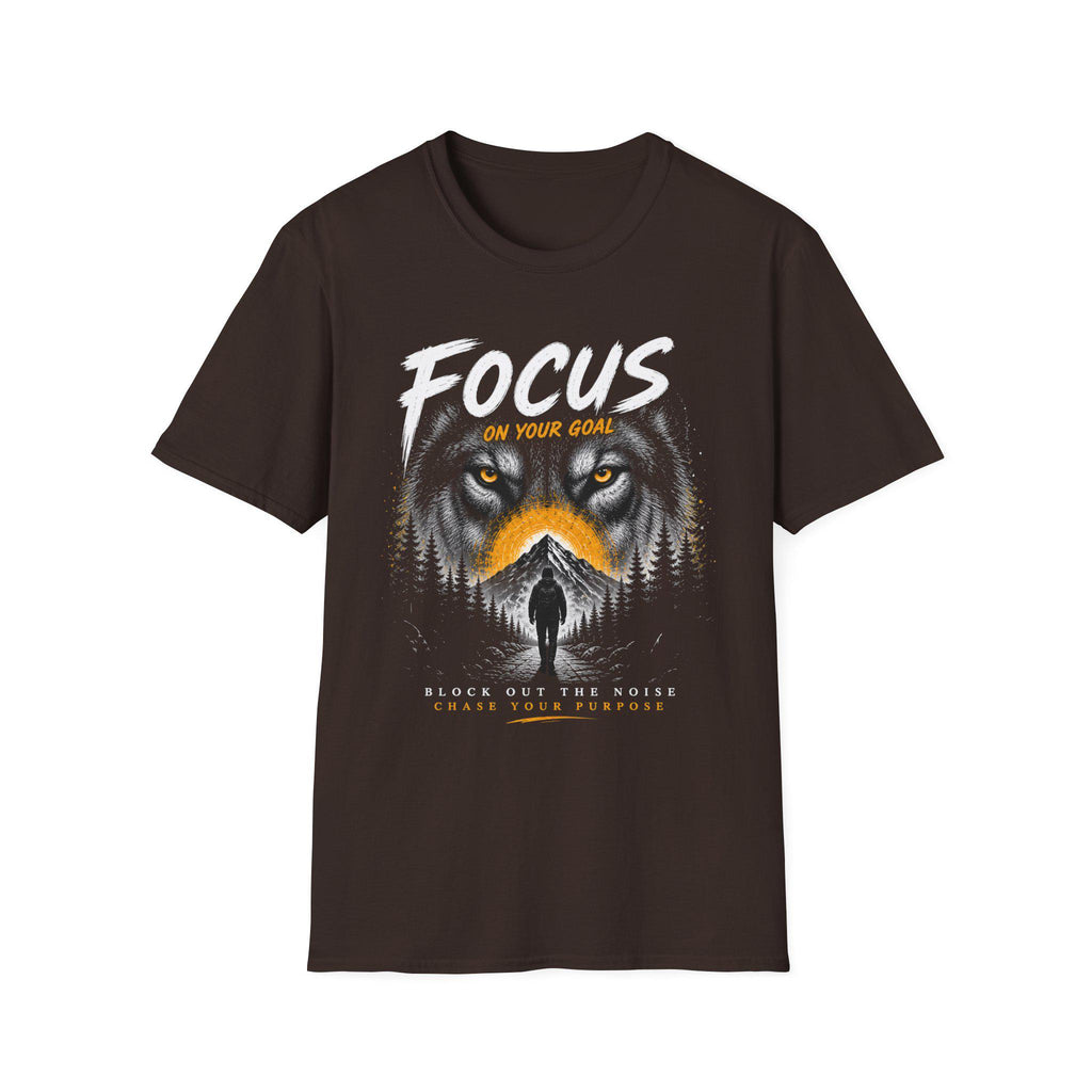 Wolf Face Silhouette T-Shirt | Lone Walker, Yellow Accent