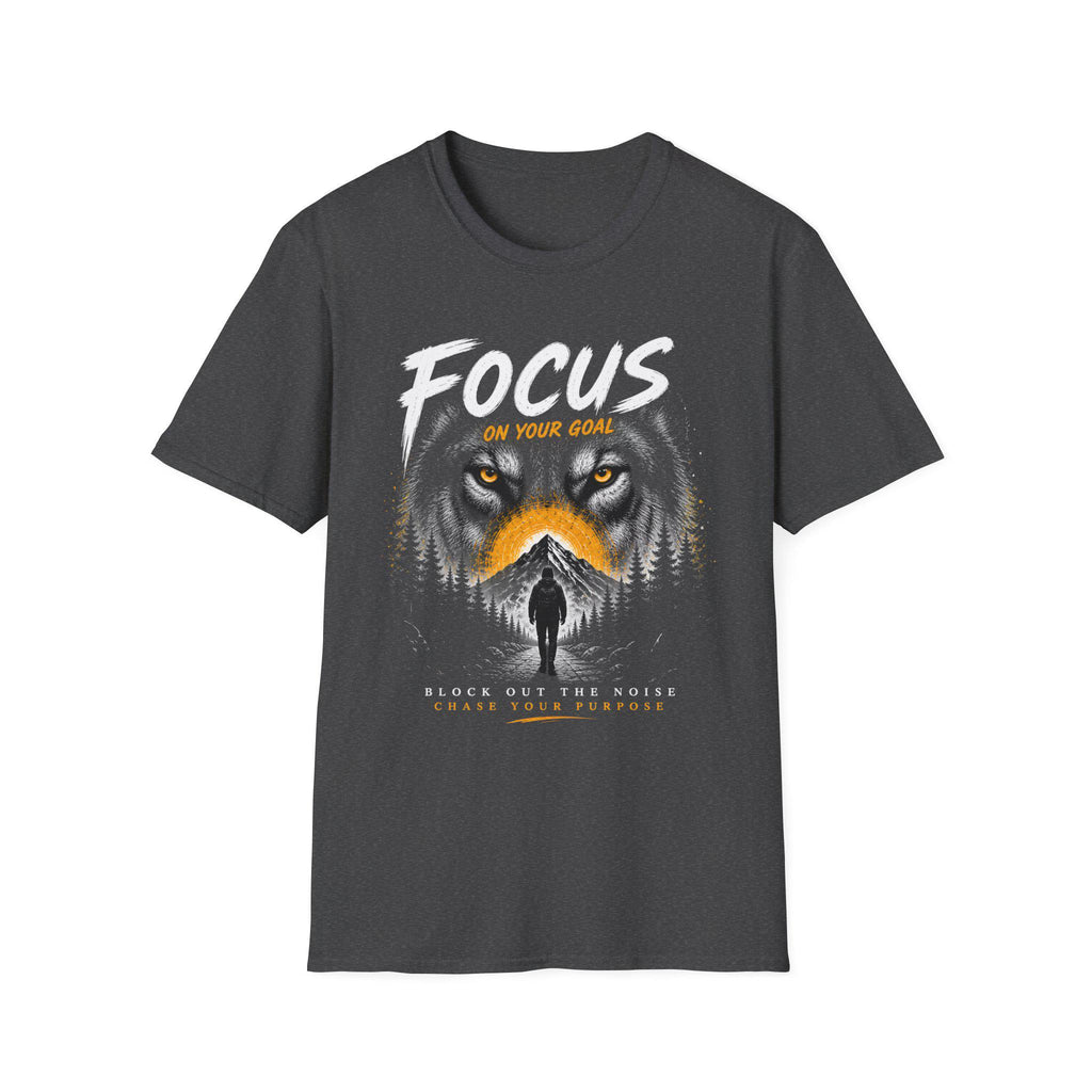 Wolf Face Silhouette T-Shirt | Lone Walker, Yellow Accent