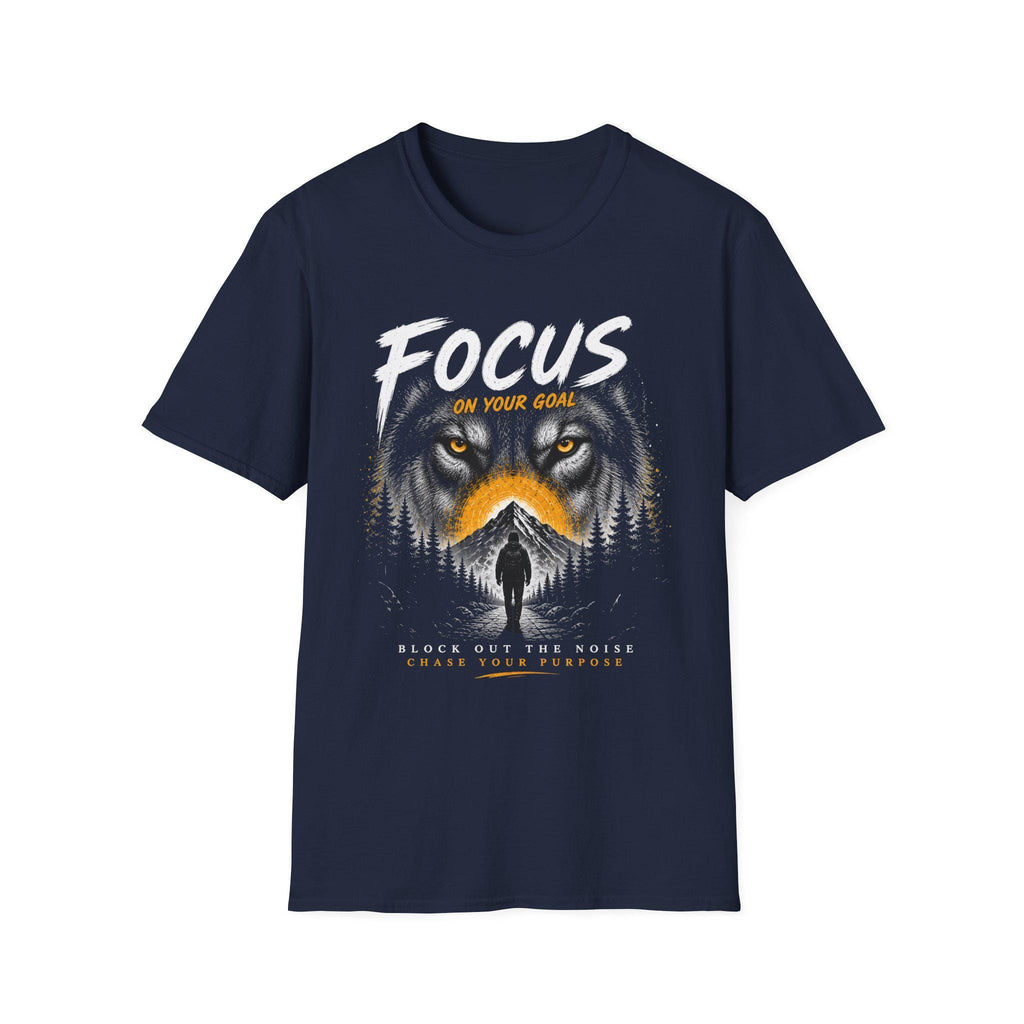 Wolf Face Silhouette T-Shirt | Lone Walker, Yellow Accent