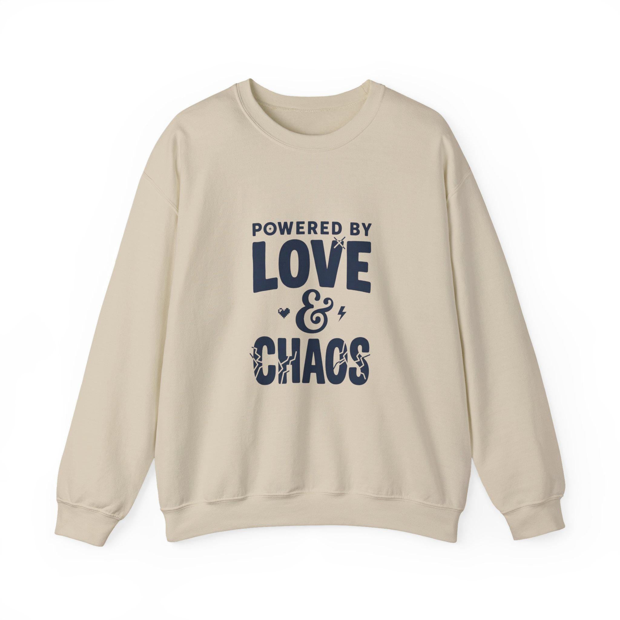 Powered by Love & Chaos Sweatshirt | Mother's Day Mom Shirt, Funny Mom Quote