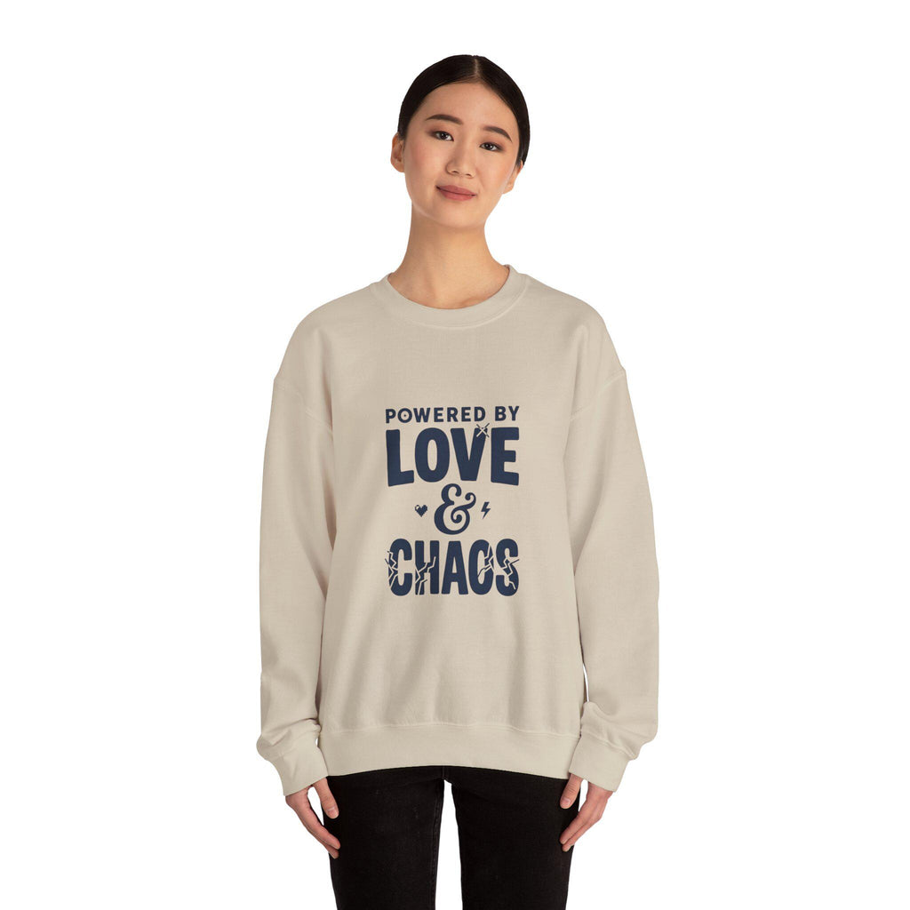 Powered by Love & Chaos Sweatshirt | Mother's Day Mom Shirt, Funny Mom Quote