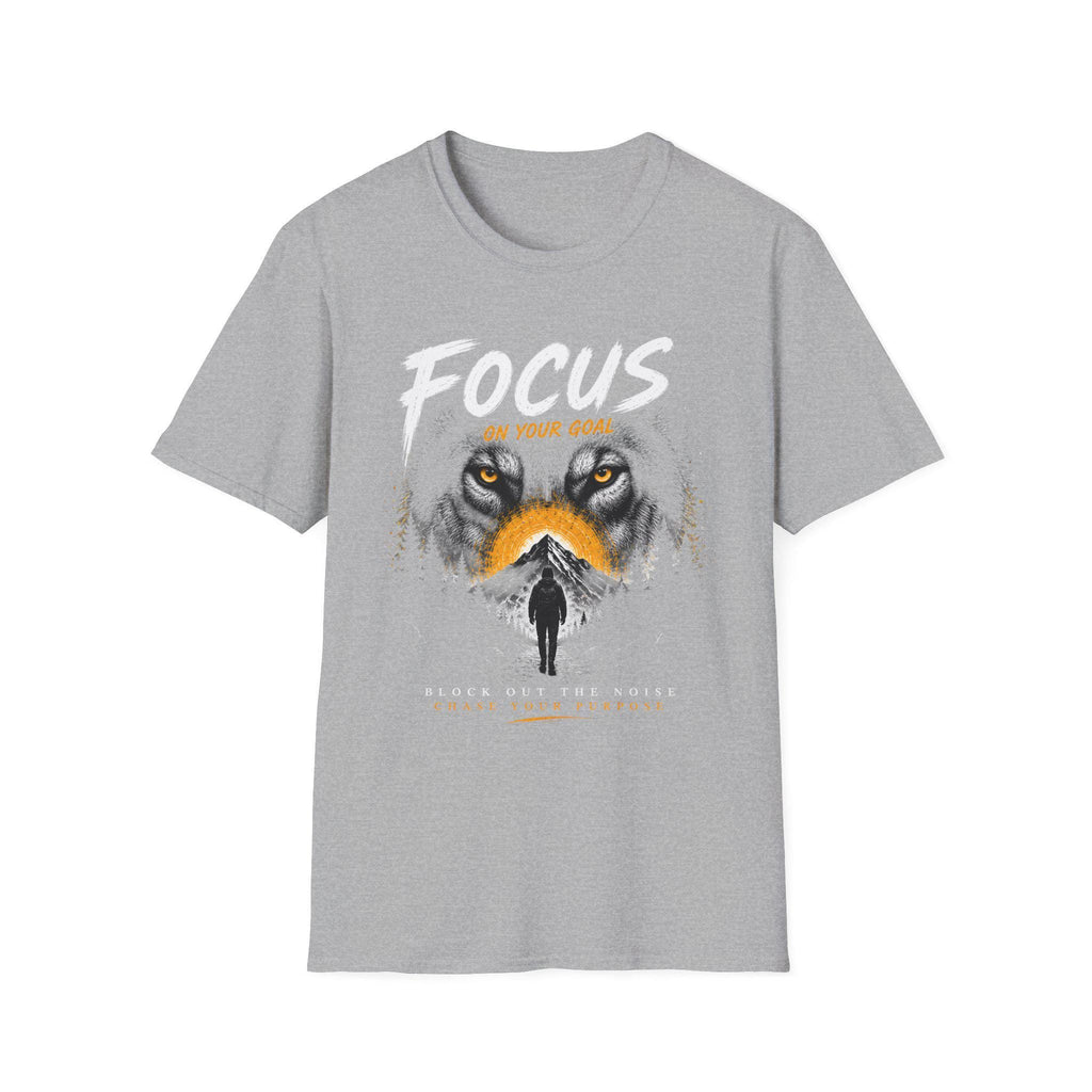 Wolf Face Silhouette T-Shirt | Lone Walker, Yellow Accent