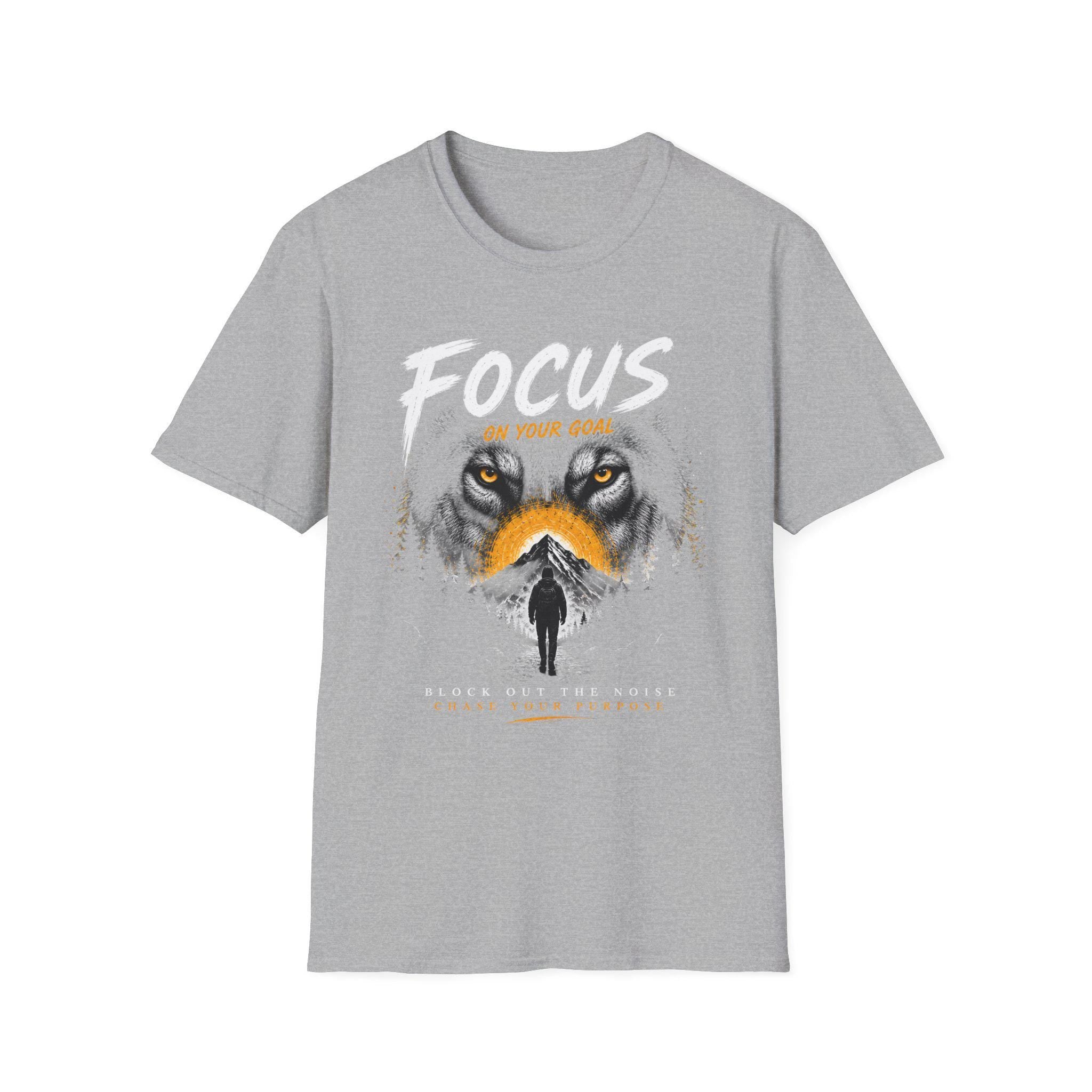 Wolf Face Silhouette T-Shirt | Lone Walker, Yellow Accent