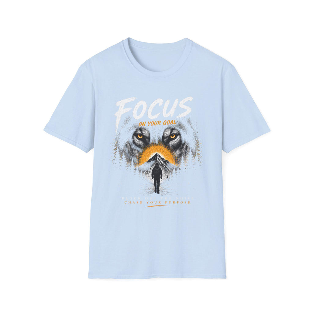 Wolf Face Silhouette T-Shirt | Lone Walker, Yellow Accent