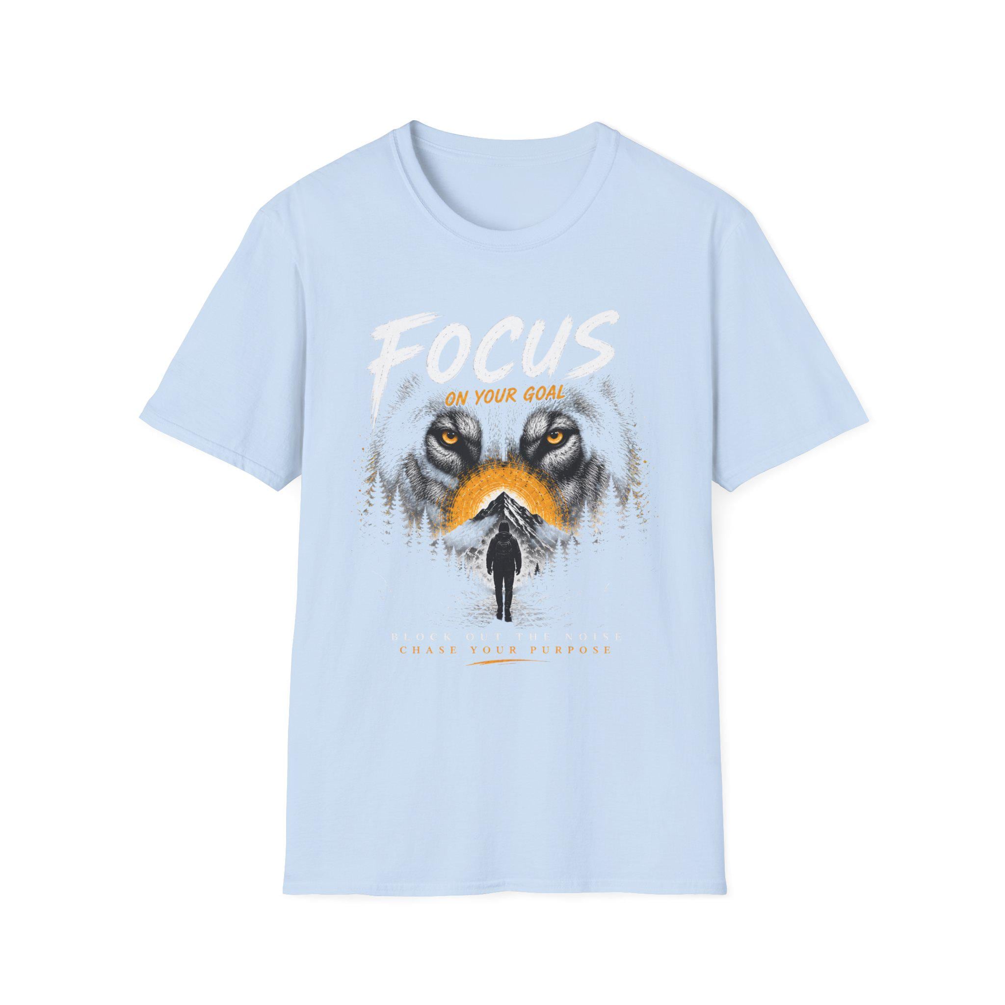 Wolf Face Silhouette T-Shirt | Lone Walker, Yellow Accent