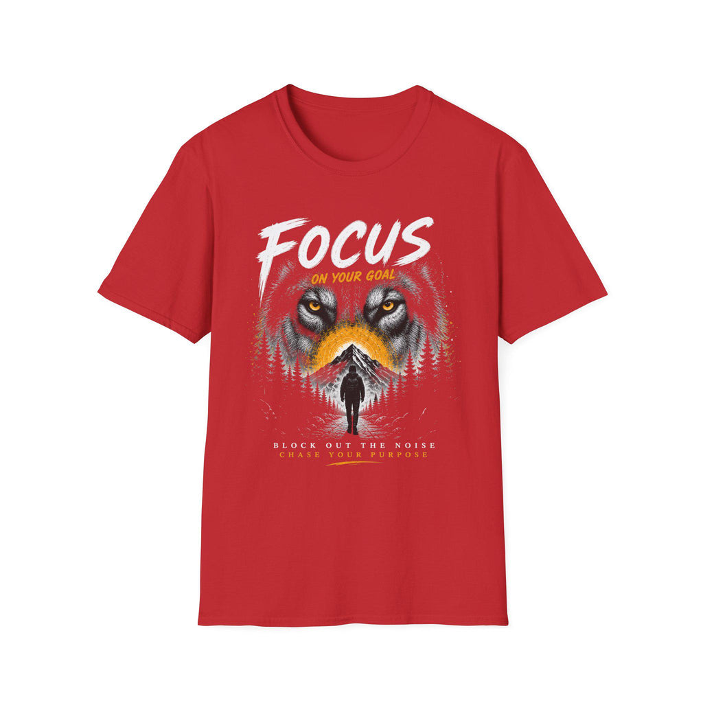 Wolf Face Silhouette T-Shirt | Lone Walker, Yellow Accent