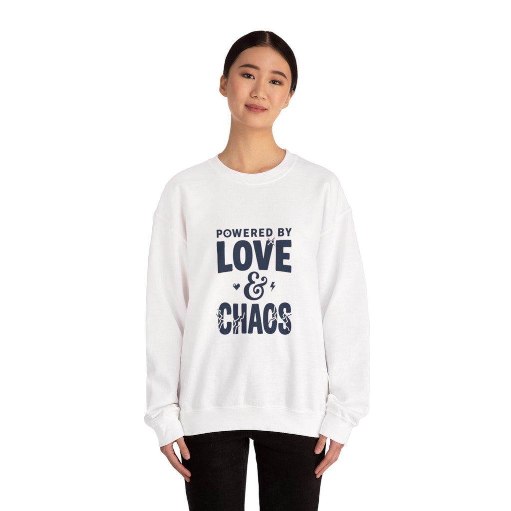 Powered by Love & Chaos Sweatshirt | Mother's Day Mom Shirt, Funny Mom Quote