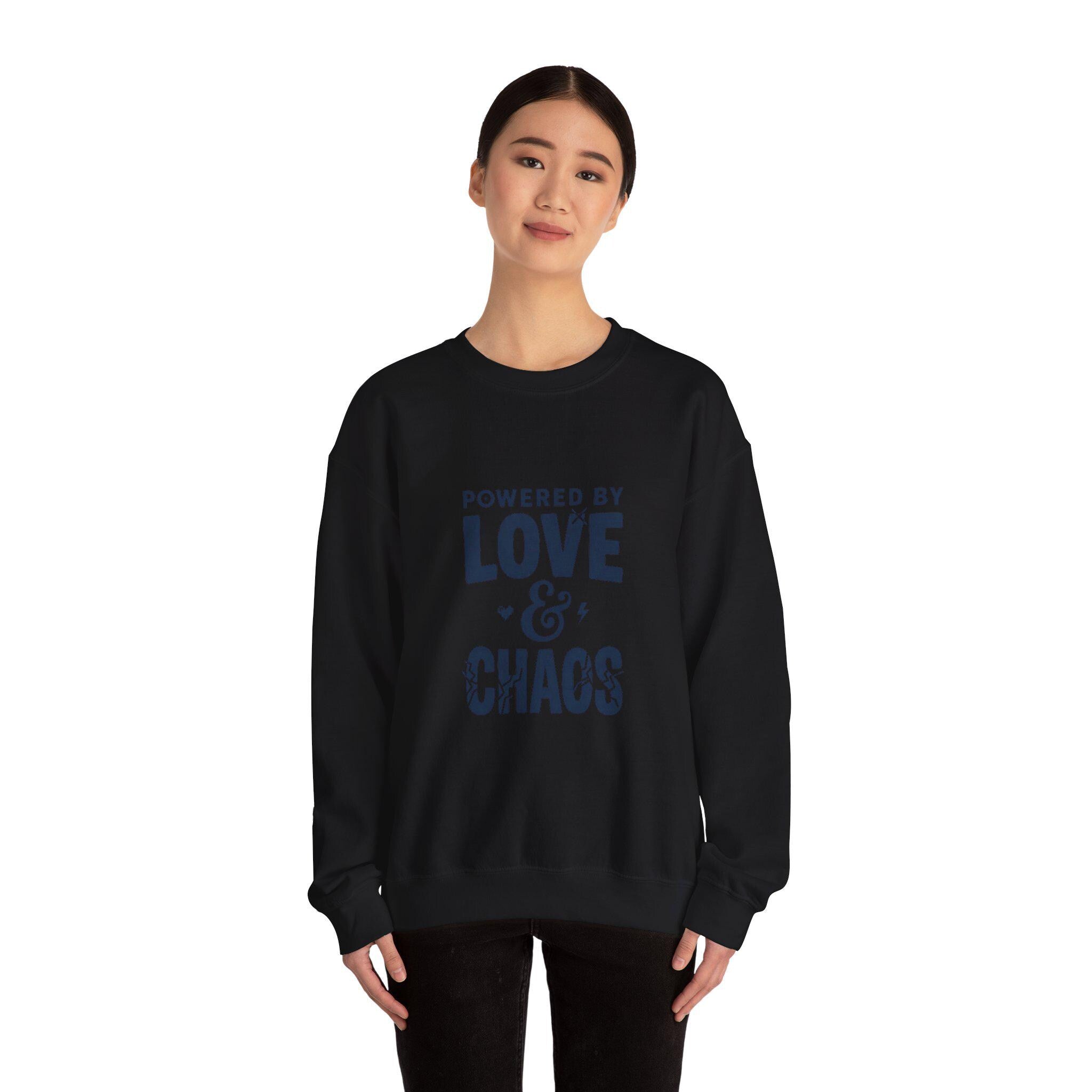 Powered by Love & Chaos Sweatshirt | Mother's Day Mom Shirt, Funny Mom Quote