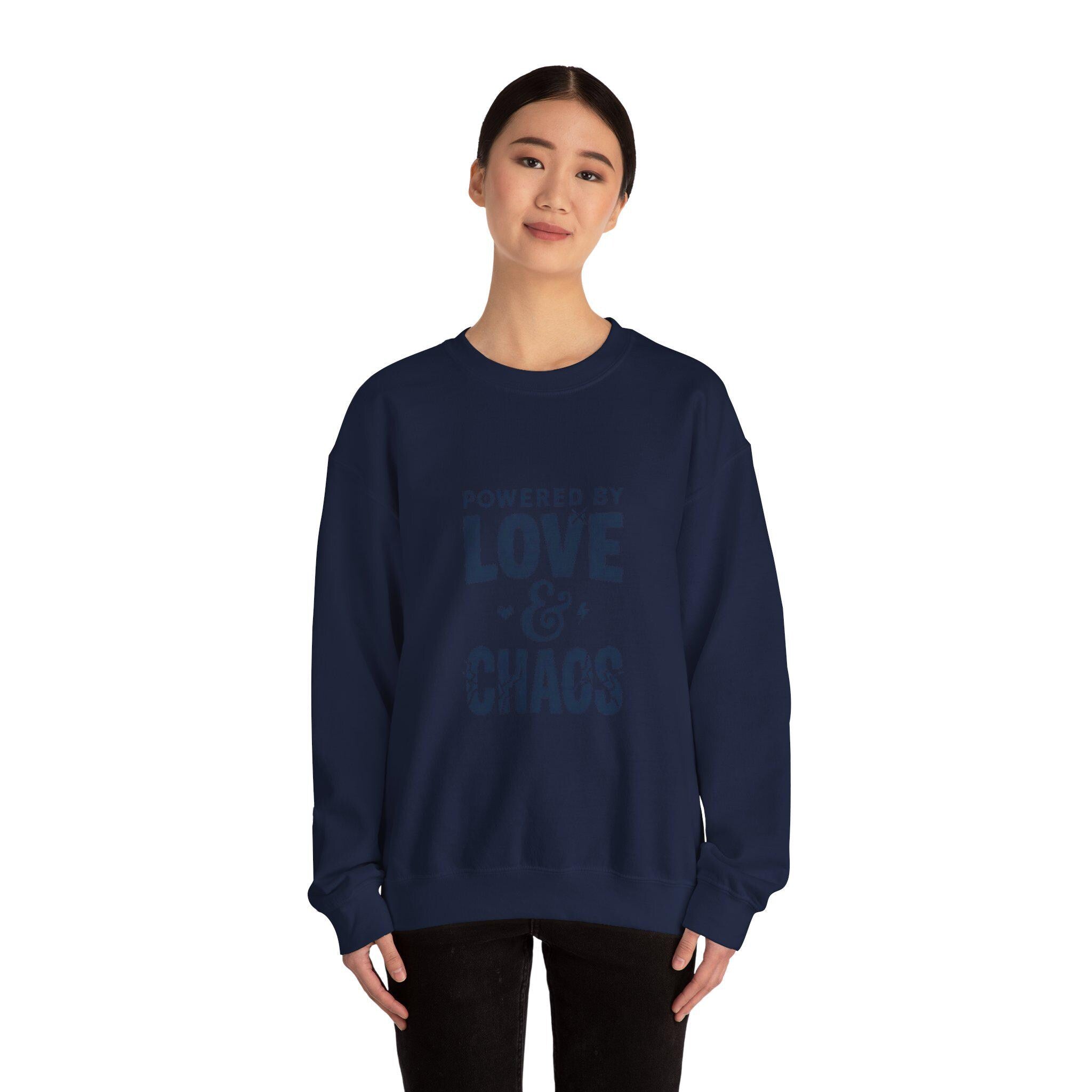 Powered by Love & Chaos Sweatshirt | Mother's Day Mom Shirt, Funny Mom Quote